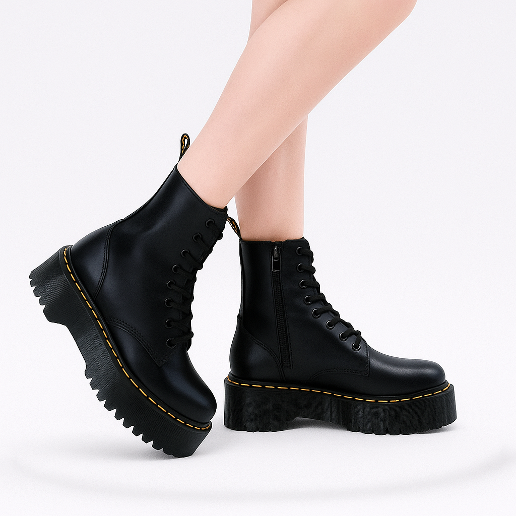 Leather boots black