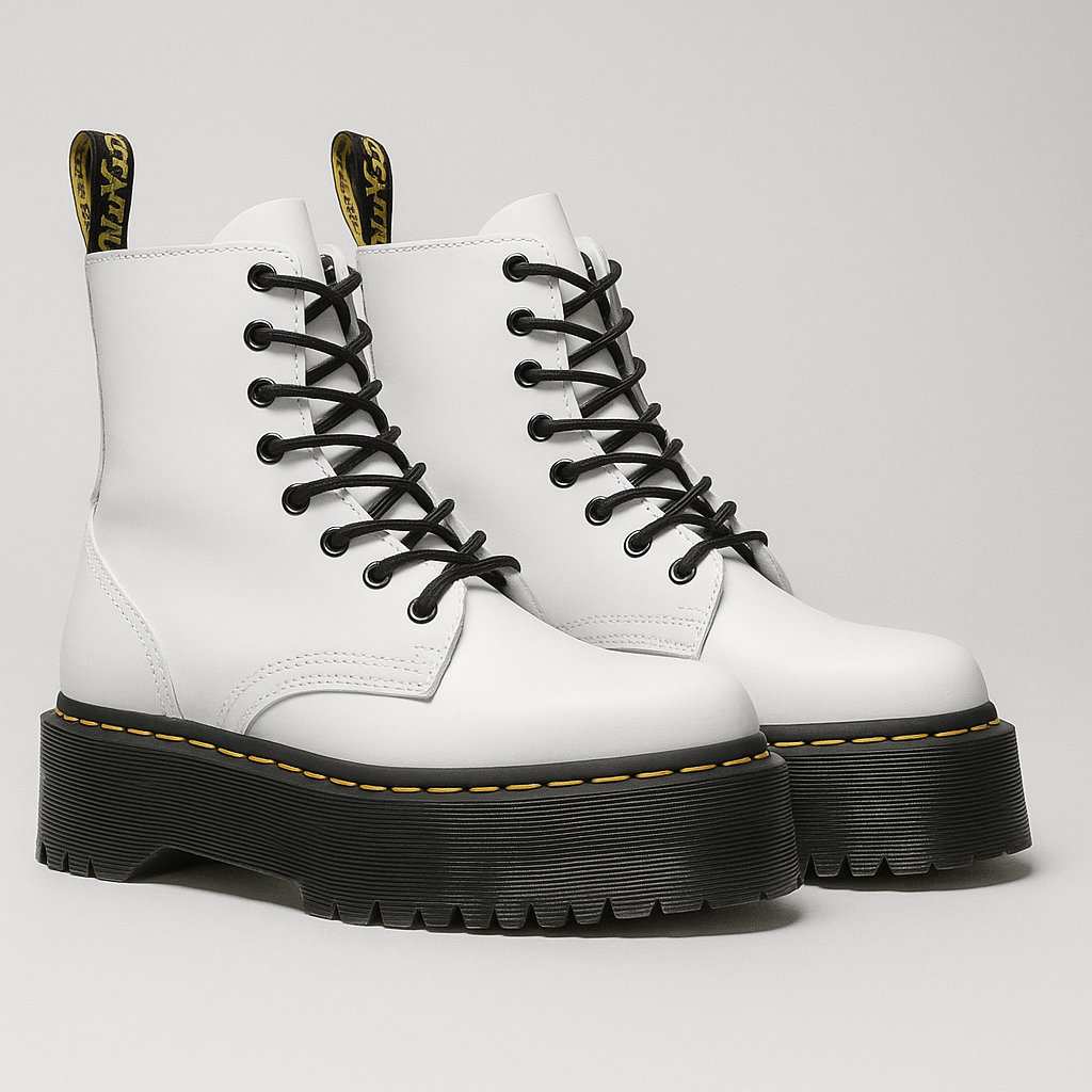 Leather boots white