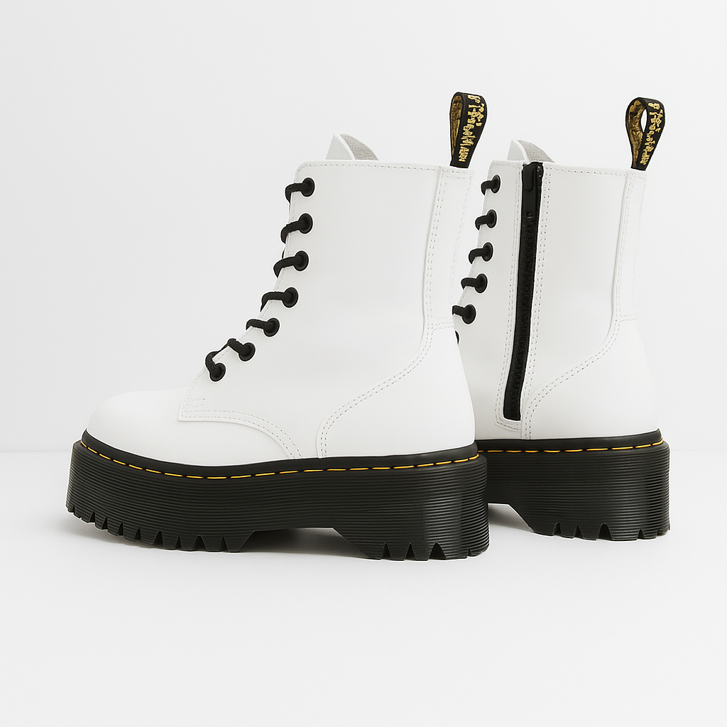 Leather boots white