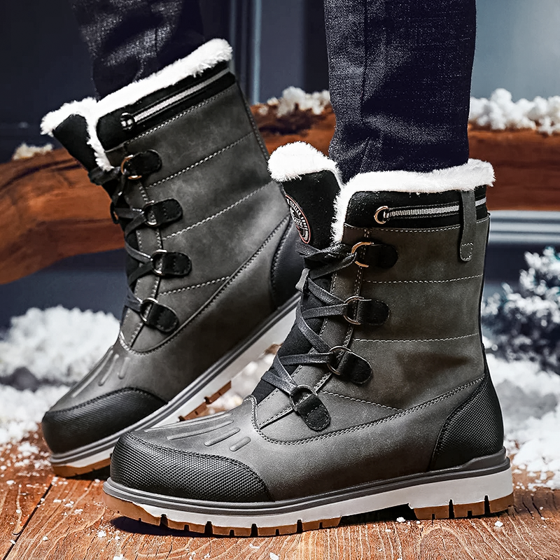 Men's Winter Boots - Warm Lined Snow Shoes with Non-Slip Sole