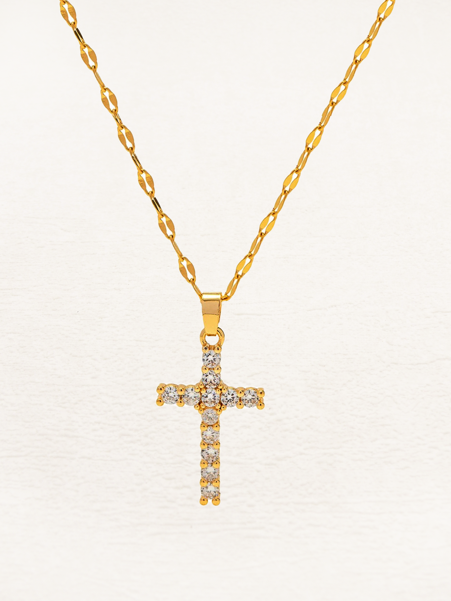 Collier croix Noah en zircone or