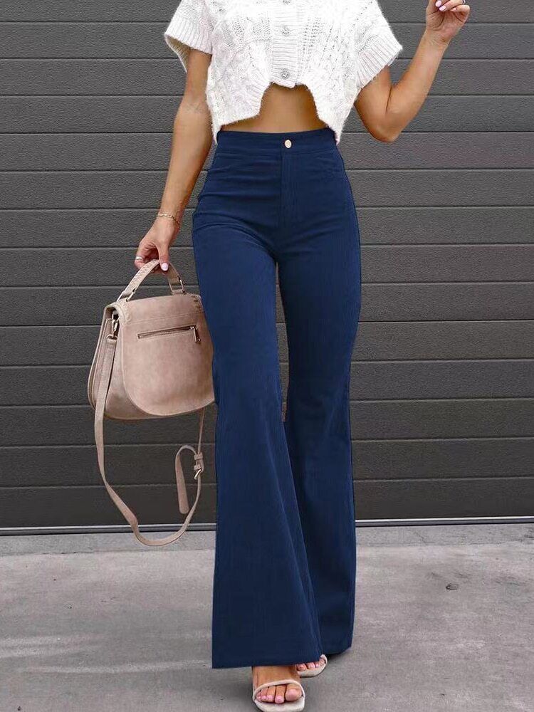 LURRA | Ausgestellte Cordhose bequem Trendy Schlaghose