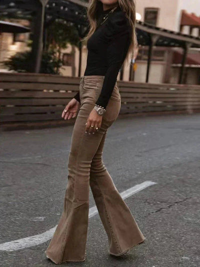 LURRA | Ausgestellte Cordhose bequem Trendy Schlaghose
