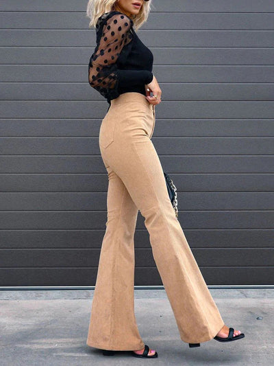 LURRA | Ausgestellte Cordhose bequem Trendy Schlaghose