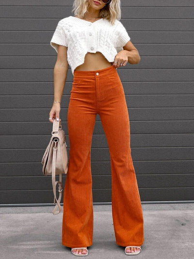 LURRA | Ausgestellte Cordhose bequem Trendy Schlaghose