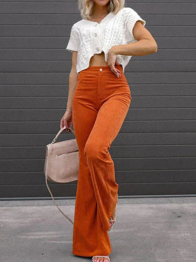 LURRA | Ausgestellte Cordhose bequem Trendy Schlaghose