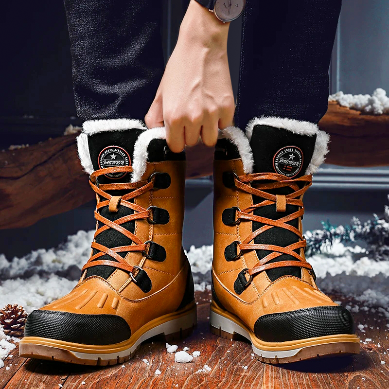 Herren-Winterstiefel - Warm gefütterte Schneeschuhe mit rutschfester Sohle