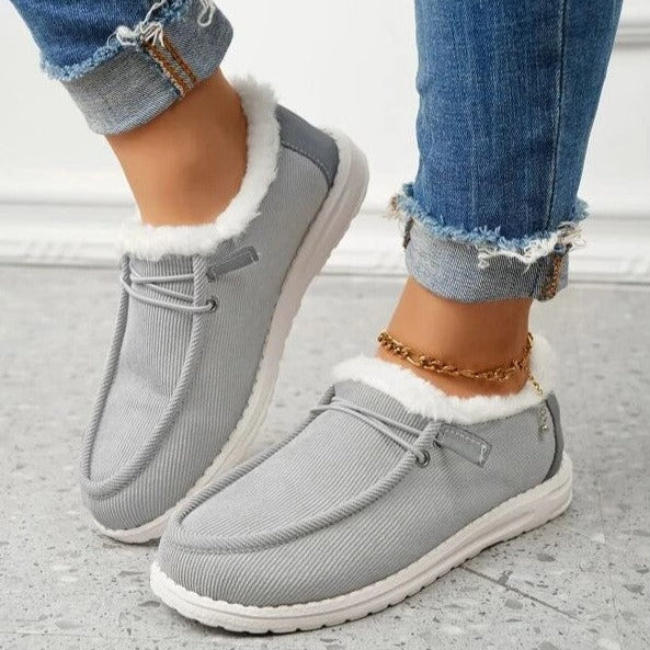 Stylischer Warmer Plüsch Vulkanisierte Sneaker mit Fell für Damen | Perfekt für alle Jahreszeiten