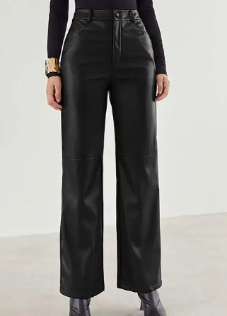 Modische Lederhose mit bequemer Passform für den Frühling - Damen