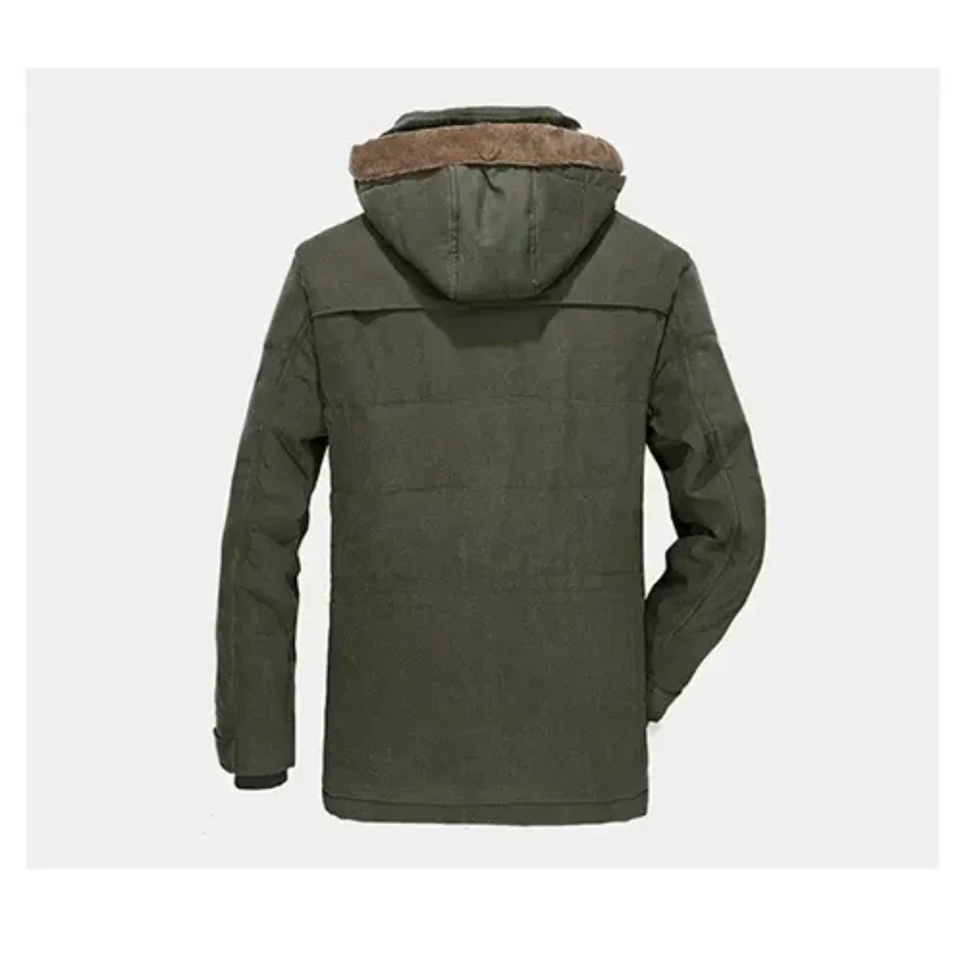Warm and padded men's winter parka with hood | Jacket with comfortable fur lining