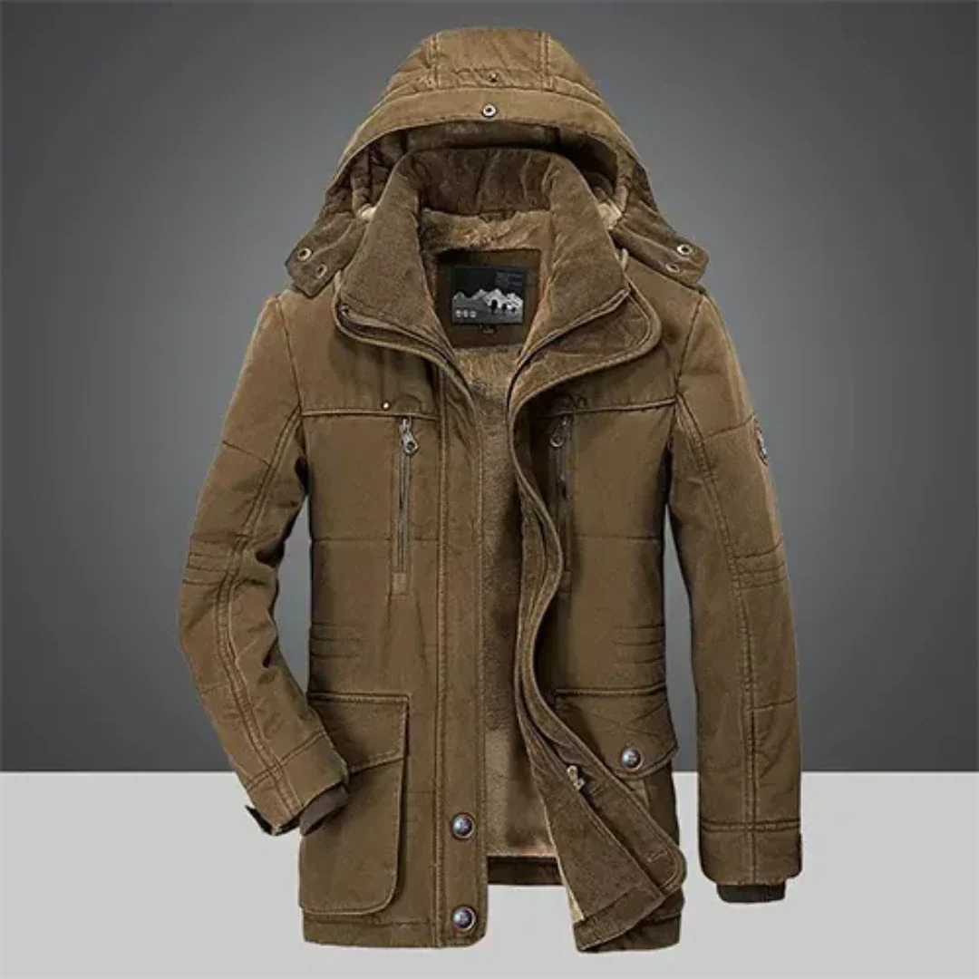 Warm and padded men's winter parka with hood | Jacket with comfortable fur lining