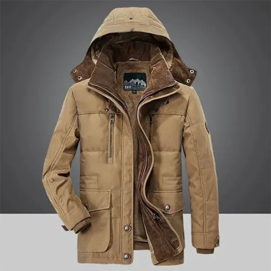 Warm and padded men's winter parka with hood | Jacket with comfortable fur lining