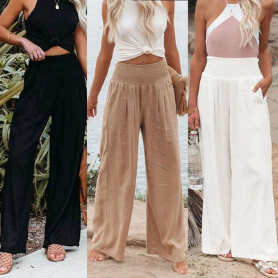 Romy - Breite Sommerhose mit gesmokter Taille