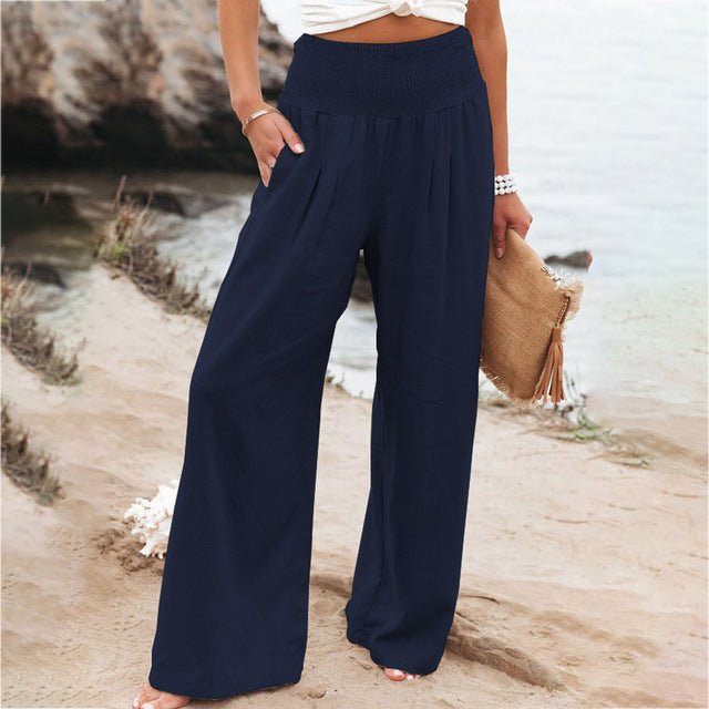 Romy - Breite Sommerhose mit gesmokter Taille