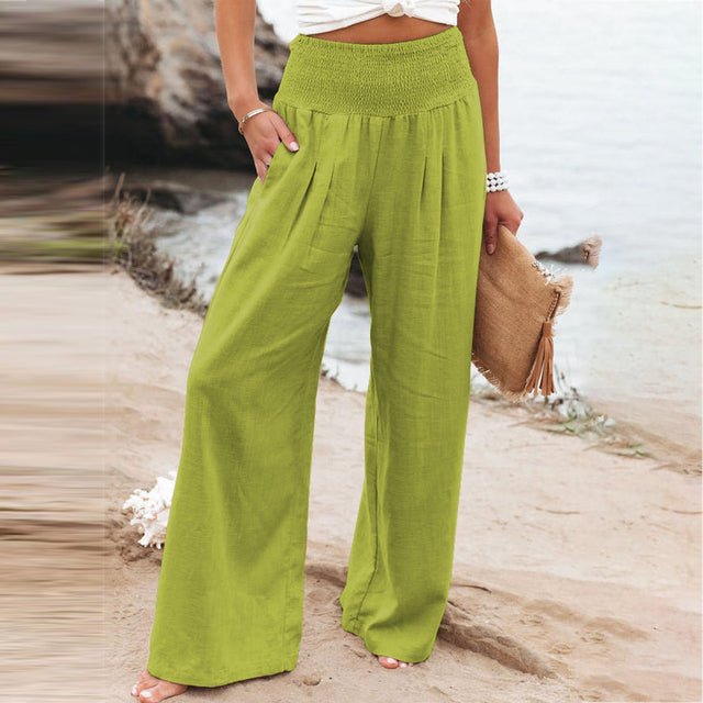 Romy - Breite Sommerhose mit gesmokter Taille