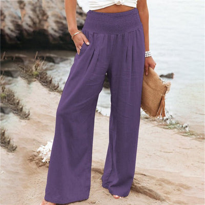 Romy - Breite Sommerhose mit gesmokter Taille