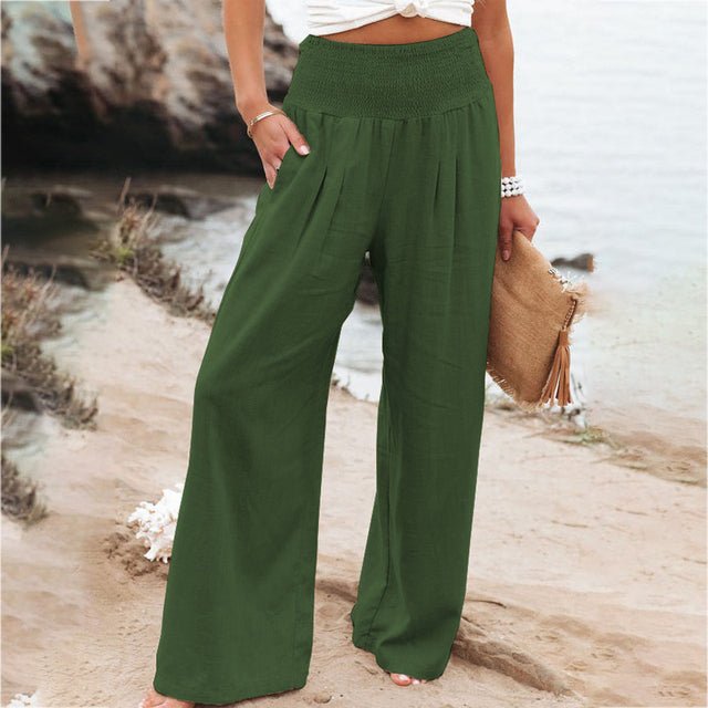 Romy - Breite Sommerhose mit gesmokter Taille