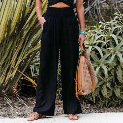 Romy - Breite Sommerhose mit gesmokter Taille