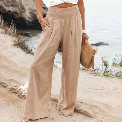 Romy - Breite Sommerhose mit gesmokter Taille