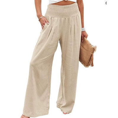 Romy - Breite Sommerhose mit gesmokter Taille