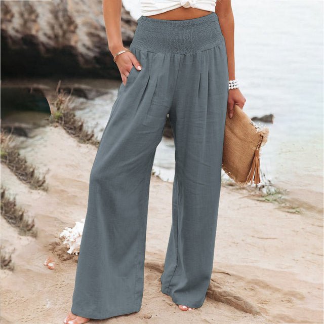 Romy - Breite Sommerhose mit gesmokter Taille
