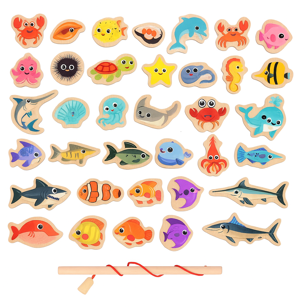 Fish & Learn | Magnetisches Holzspielzeug für Kleinkinder