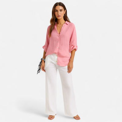 Alte Monarchie | Sommer-Leinenhemd für Damen - mühelose Anmut, atmungsaktive Eleganz