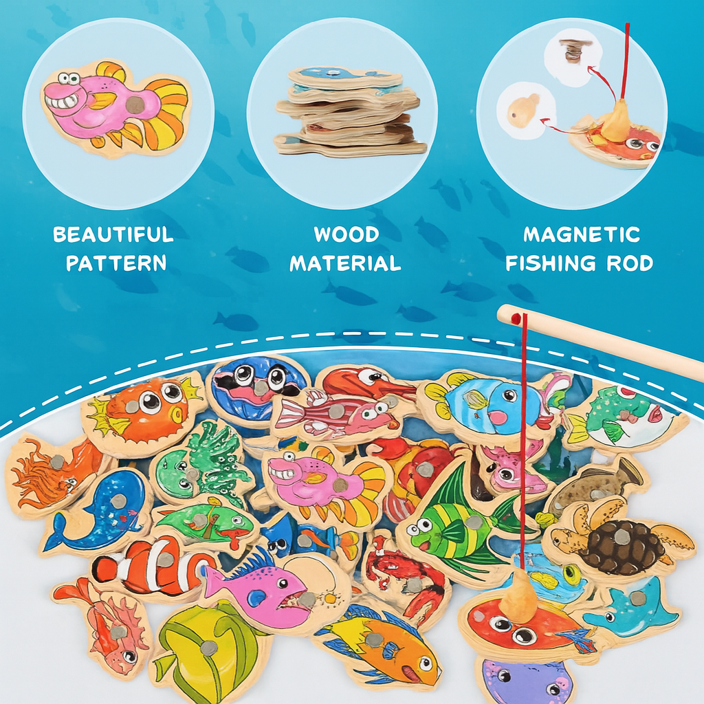 Fish & Learn | Magnetisches Holzspielzeug für Kleinkinder