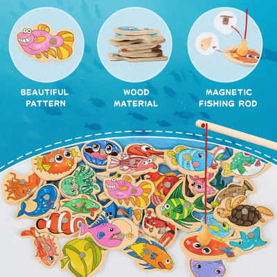 Fish & Learn | Magnetisches Holzspielzeug für Kleinkinder