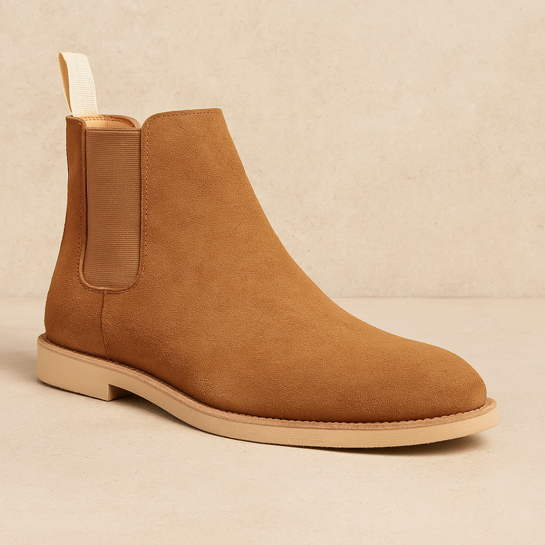 Klassische Chelsea Boots aus Wildleder für Männer - Schwarze Schlupfstiefel mit elastischen Seiten für ganzjährige Vielseitigkeit