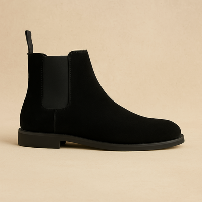 Klassische Chelsea Boots aus Wildleder für Männer - Schwarze Schlupfstiefel mit elastischen Seiten für ganzjährige Vielseitigkeit