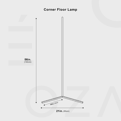 Schlanke LED-Eckleuchte | Einstellbare Helligkeit für Wohnzimmer oder Schlafzimmer