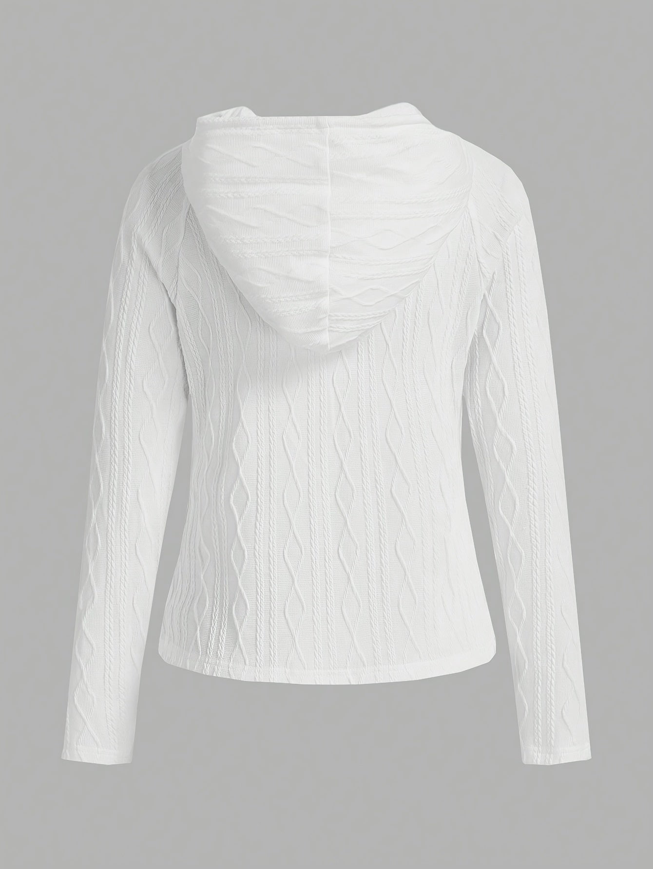 CozyCharm – Dámska mikina s kapucňou na zips a pleteným vzhľadom