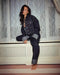 Zweiteiliges Denim-Set mit Jeansjacke und langer Hose - Damen