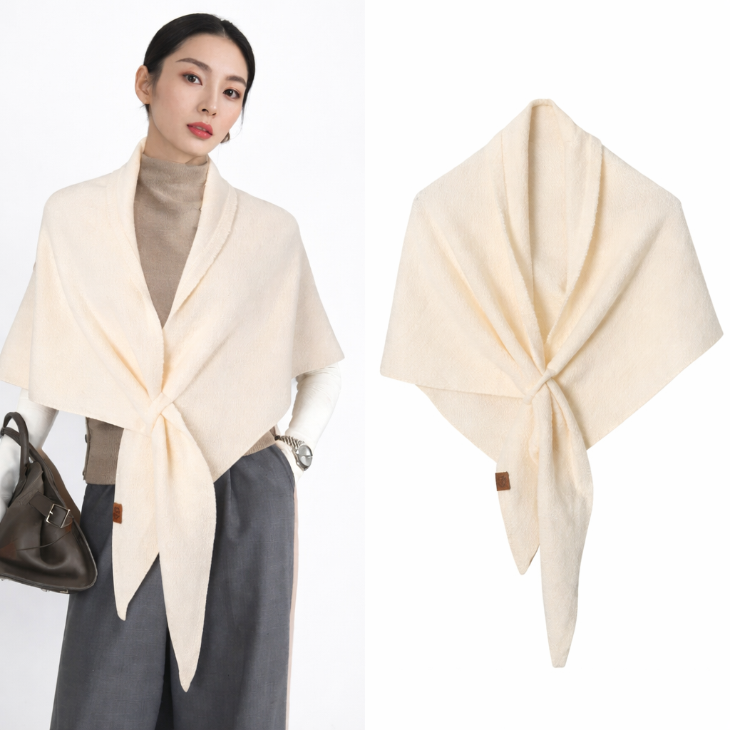 Triangular wool scarf for women 
