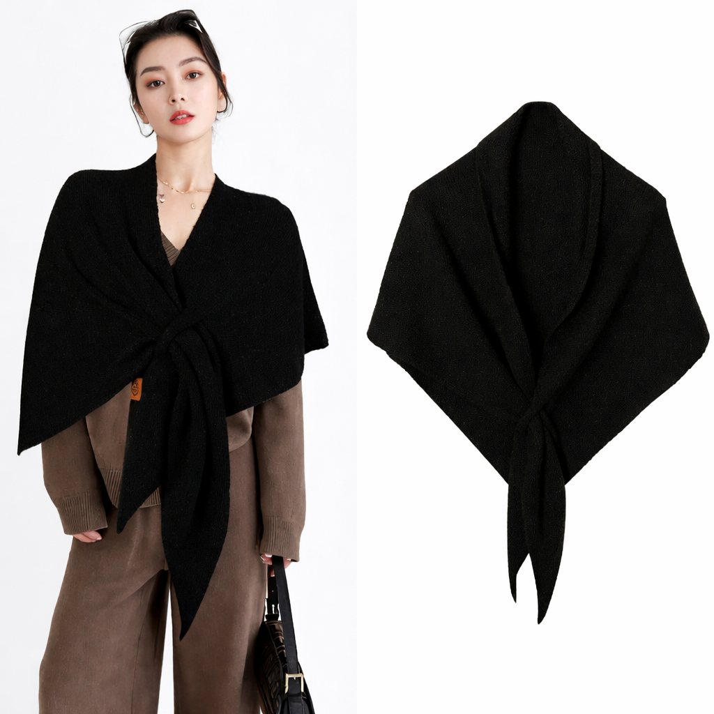 Triangular wool scarf for women 