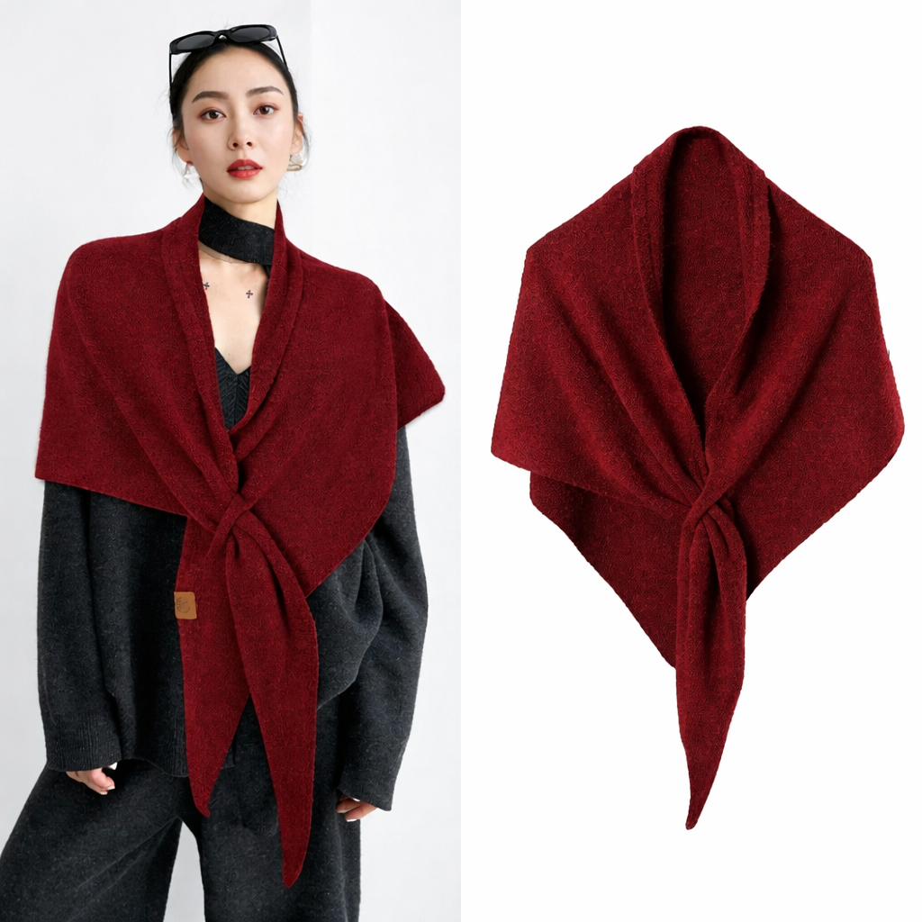 Triangular wool scarf for women 