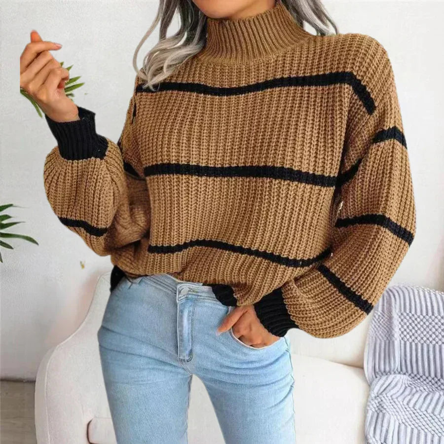 Comfortable women's cotton sweater with elegant cut