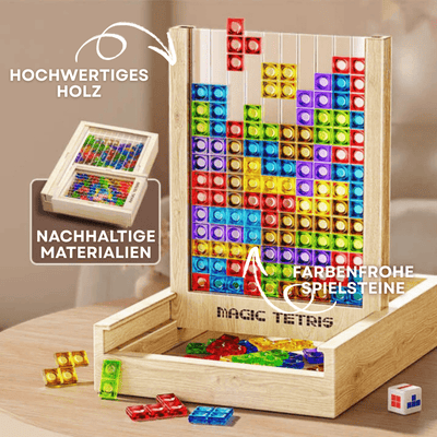 WOODTRIX - Umweltfreundliches Tetris-Puzzlebrett aus Holz für Kinder und Erwachsene