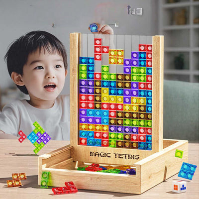 WOODTRIX - Umweltfreundliches Tetris-Puzzlebrett aus Holz für Kinder und Erwachsene