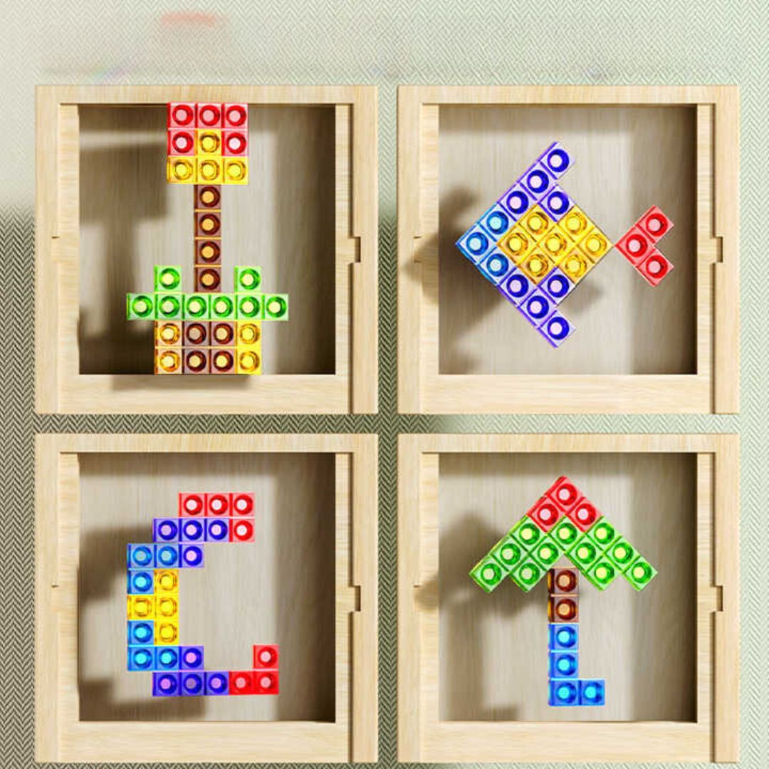 WOODTRIX - Umweltfreundliches Tetris-Puzzlebrett aus Holz für Kinder und Erwachsene