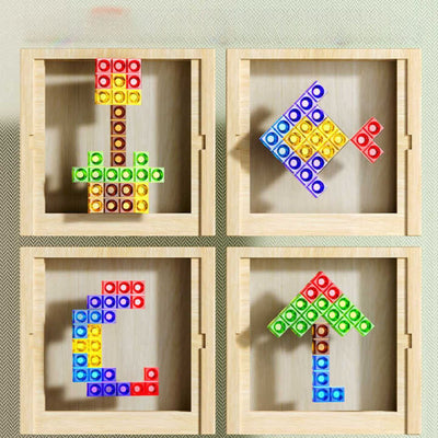 WOODTRIX - Umweltfreundliches Tetris-Puzzlebrett aus Holz für Kinder und Erwachsene