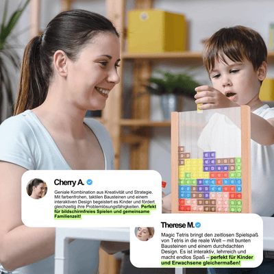 WOODTRIX - Umweltfreundliches Tetris-Puzzlebrett aus Holz für Kinder und Erwachsene