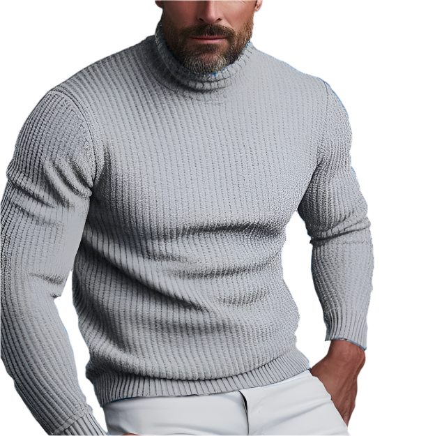 Elegante suéter de cuello alto – Suéter de cuello alto para hombre – Lujoso y versátil