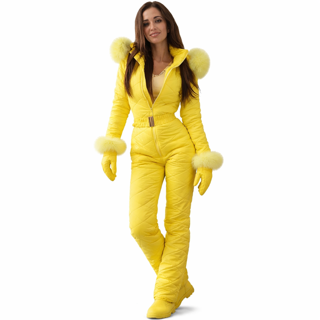 Elegant Women-Winter-Overall yellow