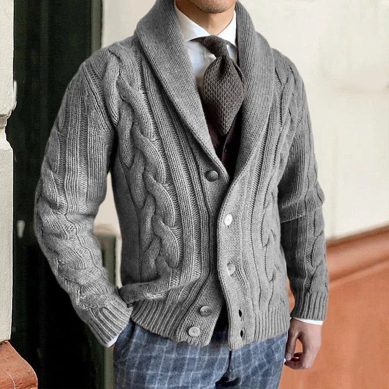 Warm knitted cardigan for men for autumn and winter