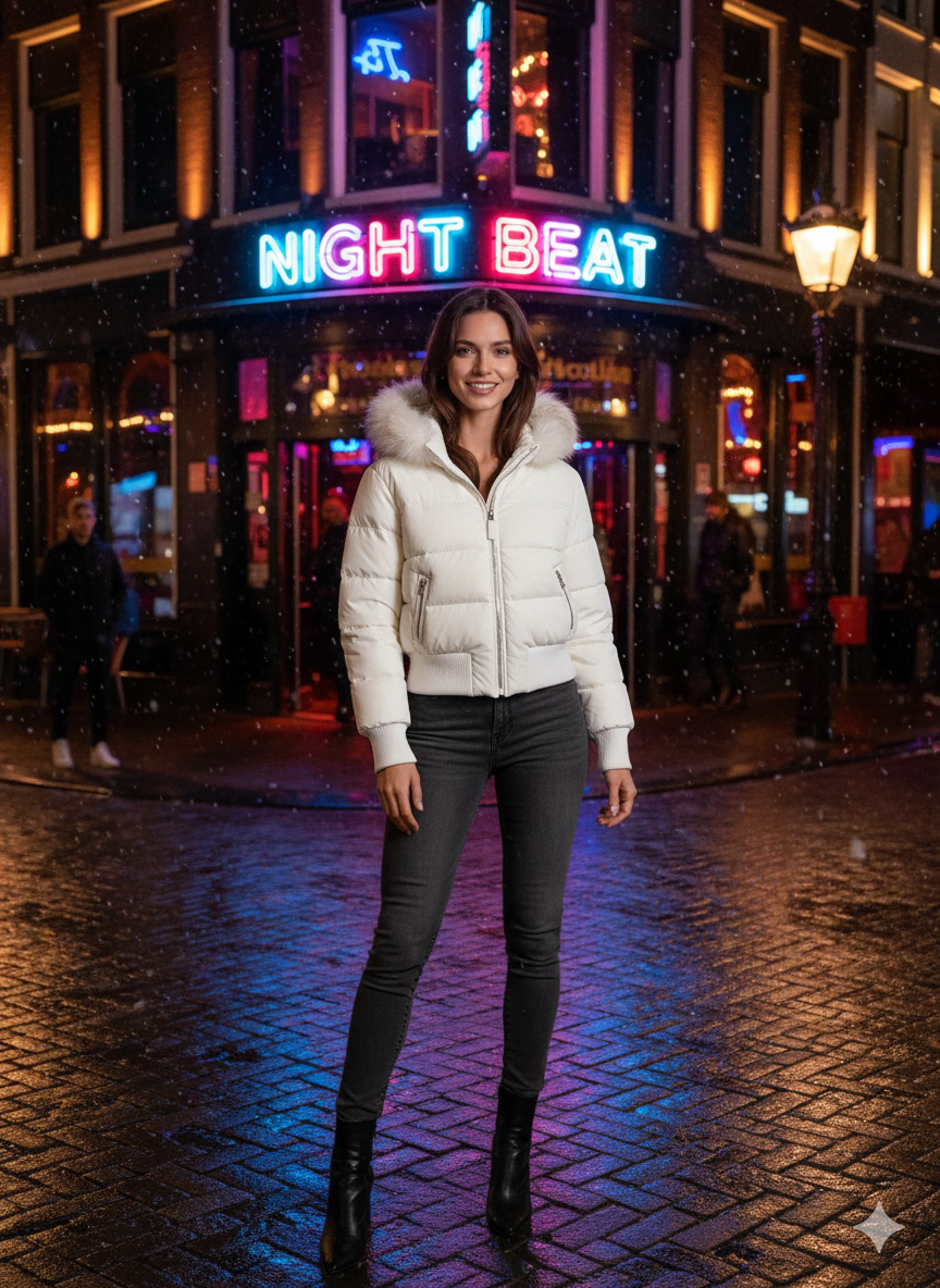 Chaqueta de invierno acolchada para mujer - cálida, ligera y con capucha desmontable