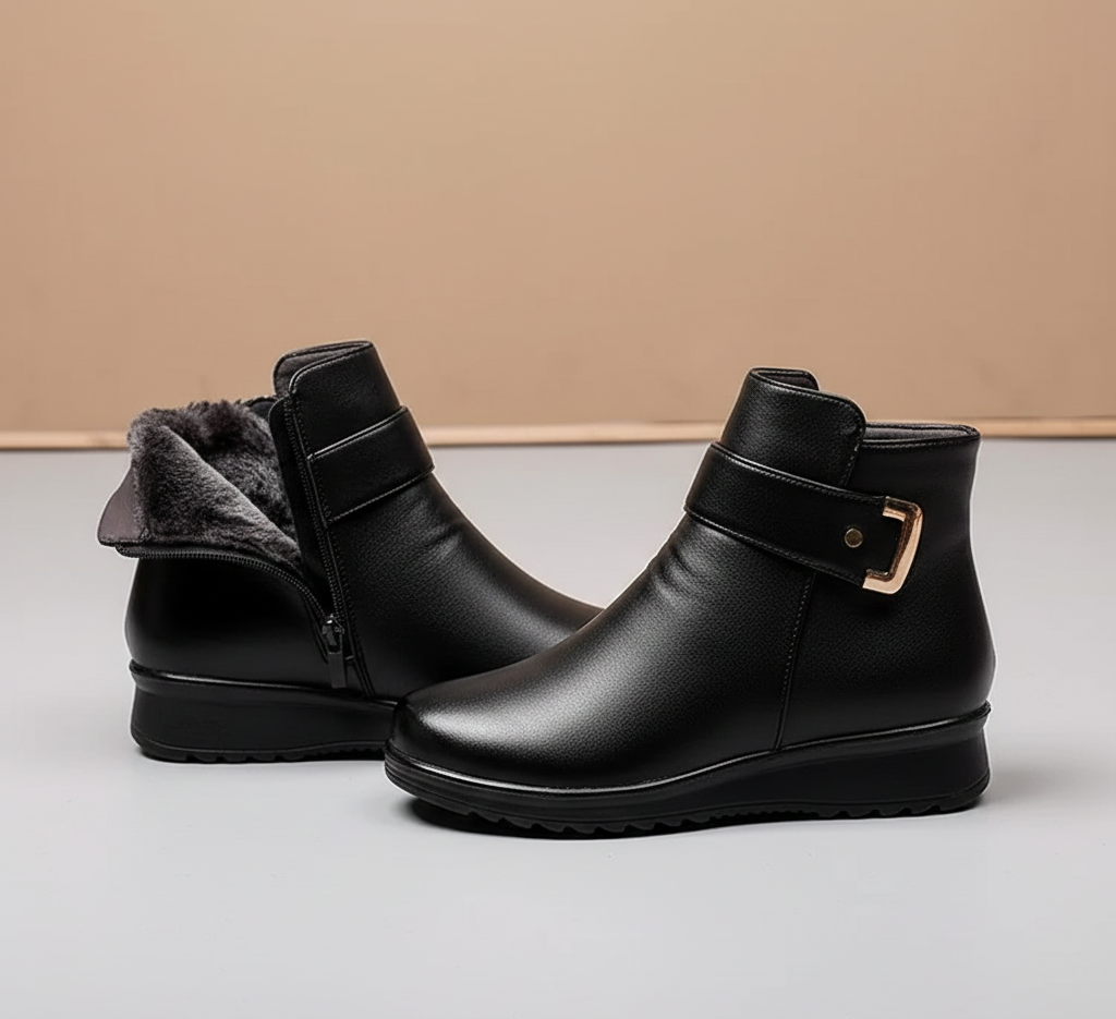 Botines de cuero para mujer invierno