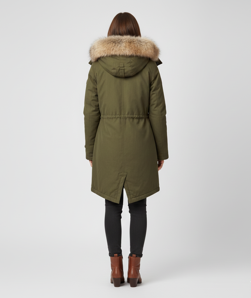 Parka femme avec fausse fourrure