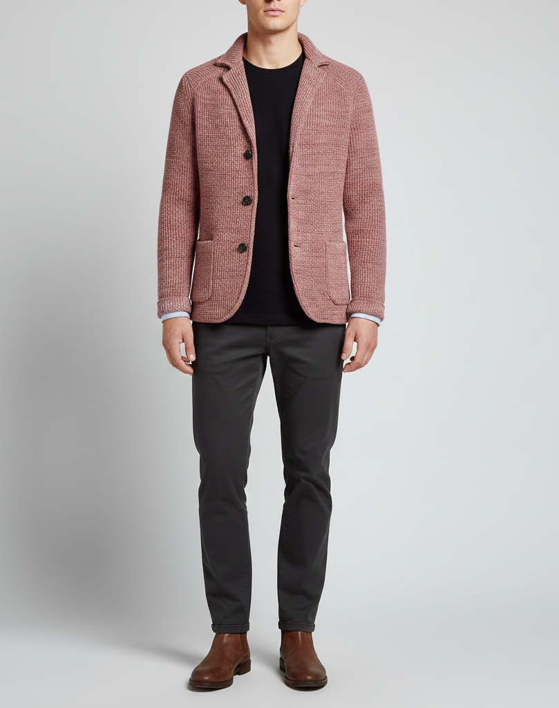 Veste-pull homme en laine, décontractée et élégante